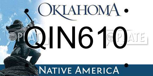 QIN610 Oklahoma License Plate