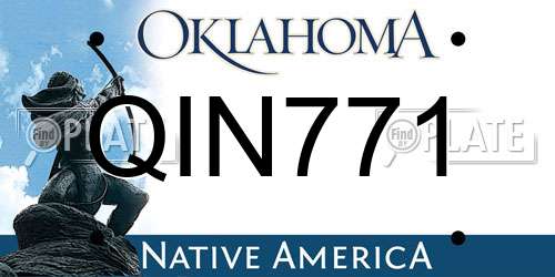 QIN771 Oklahoma License Plate
