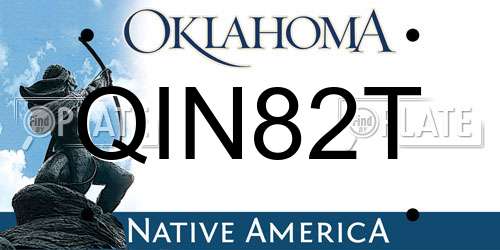 QIN82T Oklahoma License Plate