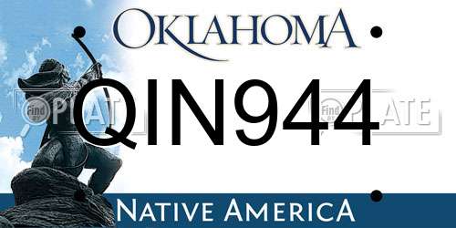 QIN944 Oklahoma License Plate