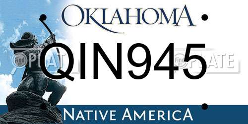 QIN945 Oklahoma License Plate