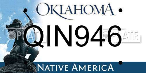 QIN946 Oklahoma License Plate