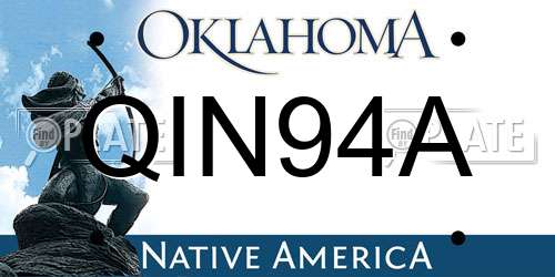 QIN94A Oklahoma License Plate