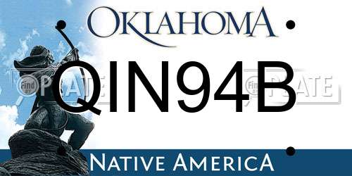 QIN94B Oklahoma License Plate