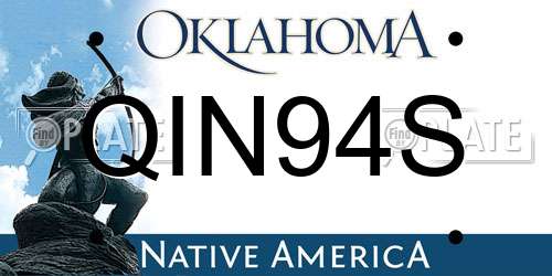 QIN94S Oklahoma License Plate