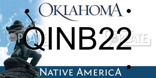 QINB22 Oklahoma License Plate