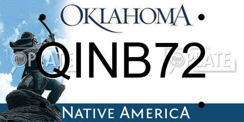 QINB72 Oklahoma License Plate