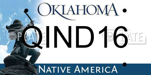 QIND16 Oklahoma License Plate
