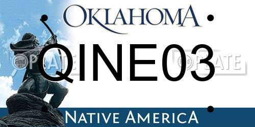 QINE03 Oklahoma License Plate