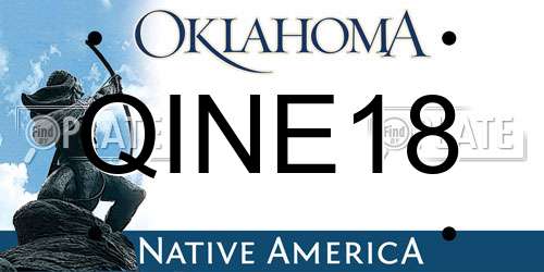 QINE18 Oklahoma License Plate