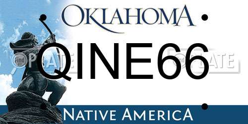 QINE66 Oklahoma License Plate