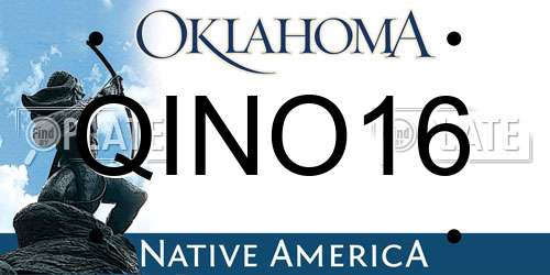 QINO16 Oklahoma License Plate