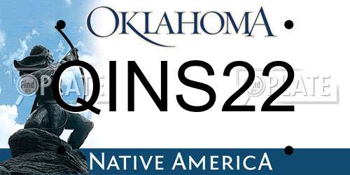 QINS22 Oklahoma License Plate