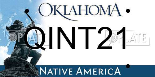 QINT21 Oklahoma License Plate