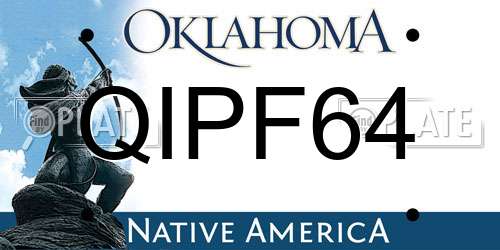 QIPF64 Oklahoma License Plate
