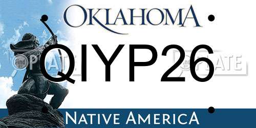 QIYP26 Oklahoma License Plate