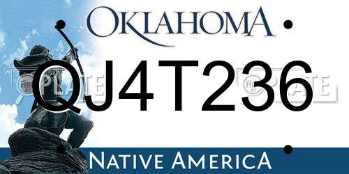 QJ4T236 Oklahoma License Plate