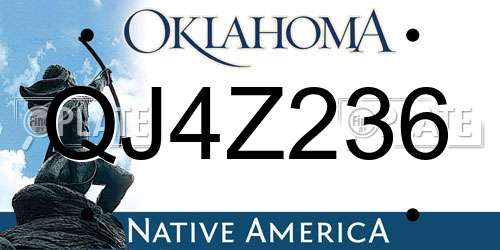 QJ4Z236 Oklahoma License Plate