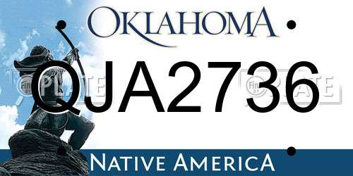 QJA2736 Oklahoma License Plate