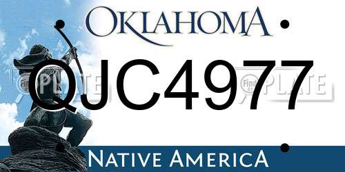 QJC4977 Oklahoma License Plate