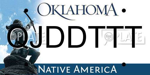 QJDDTTT Oklahoma License Plate