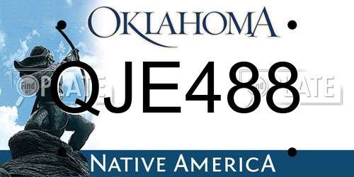 QJE488 Oklahoma License Plate
