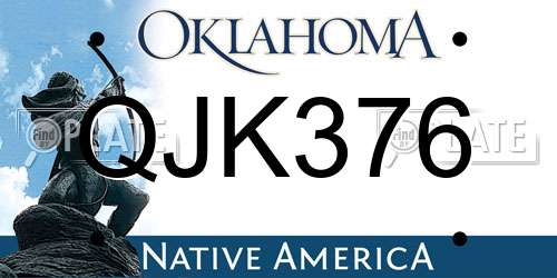 QJK376 Oklahoma License Plate