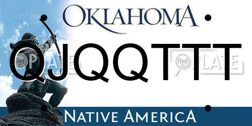 QJQQTTT Oklahoma License Plate