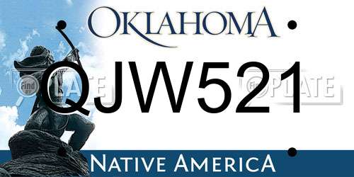 QJW521 Oklahoma License Plate