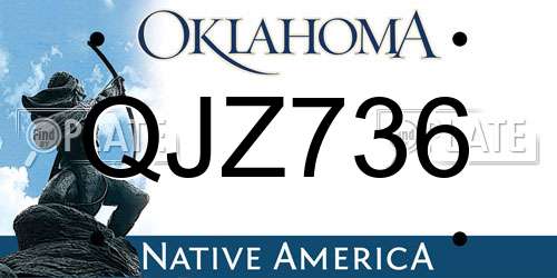 QJZ736 Oklahoma License Plate