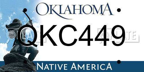QKC449 Oklahoma License Plate