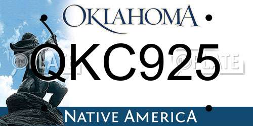 QKC925 Oklahoma License Plate