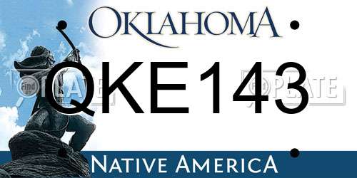 QKE143 Oklahoma License Plate