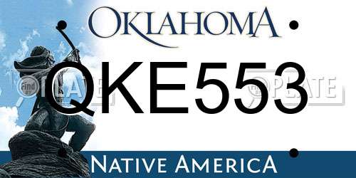 QKE553 Oklahoma License Plate