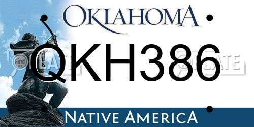 QKH386 Oklahoma License Plate