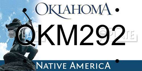 QKM292 Oklahoma License Plate