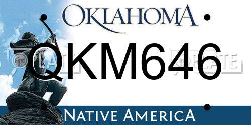 QKM646 Oklahoma License Plate