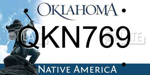 QKN769 Oklahoma License Plate