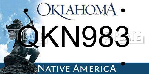 QKN983 Oklahoma License Plate