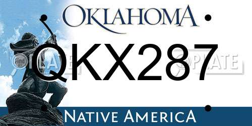 QKX287 Oklahoma License Plate