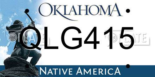 QLG415 Oklahoma License Plate
