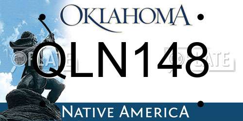 QLN148 Oklahoma License Plate