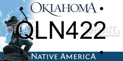 QLN422 Oklahoma License Plate
