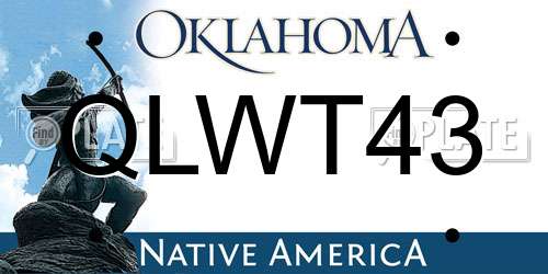 QLWT43 Oklahoma License Plate
