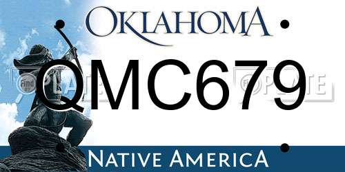 QMC679 Oklahoma License Plate