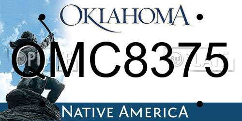 QMC8375 Oklahoma License Plate