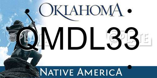 QMDL33 Oklahoma License Plate