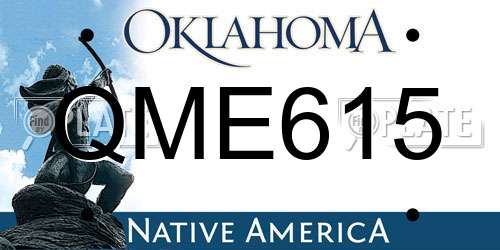 QME615 Oklahoma License Plate