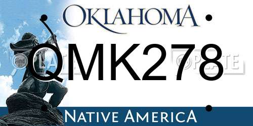 QMK278 Oklahoma License Plate