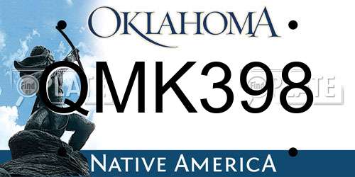QMK398 Oklahoma License Plate